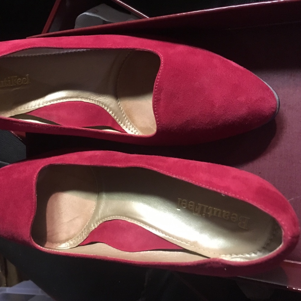Beautifeel red suede pumps basically new